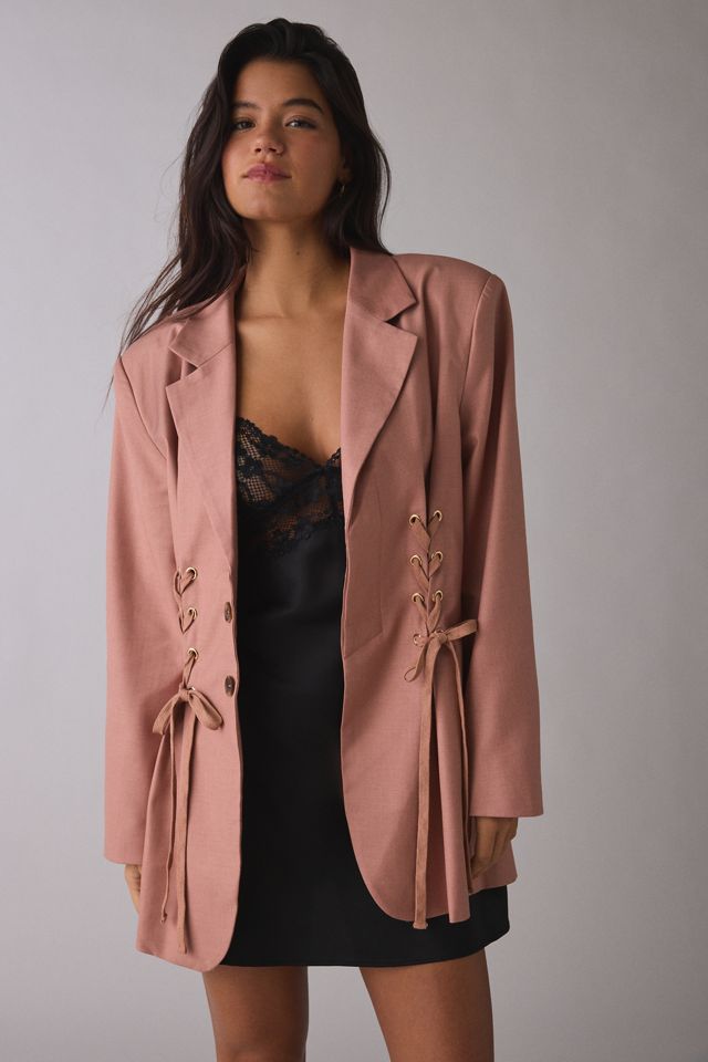 Ghospell Rydel Lace-Up Tie Blazer #1