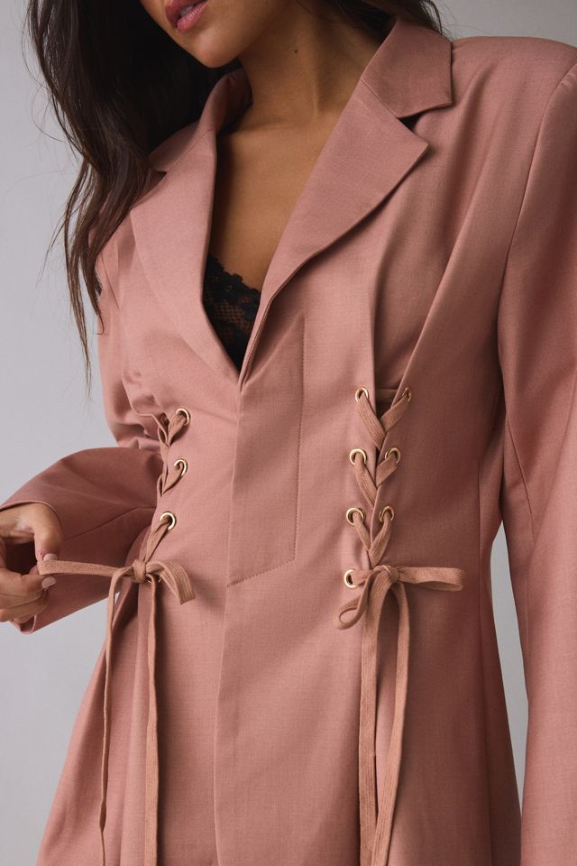 Ghospell Rydel Lace-Up Tie Blazer #2