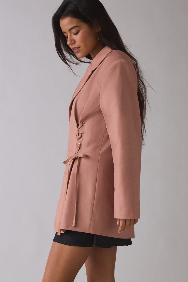 Ghospell Rydel Lace-Up Tie Blazer #3