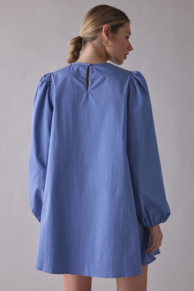 Ghospell Helosia Asymmetric Ruched Tie Long Sleeve Mini Dress #1