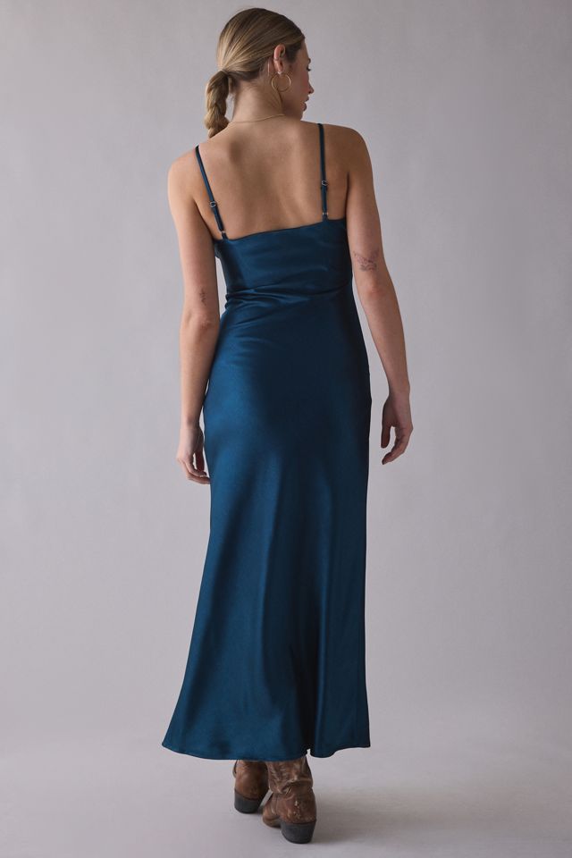 Ghospell Ivy Fringe Trim Slip Midi Dress #2