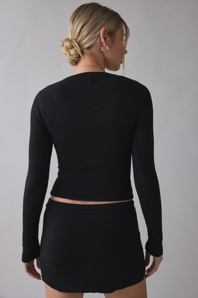 Frankies Bikinis Kit Cloud Knit V-Neck Cropped Sweater #2