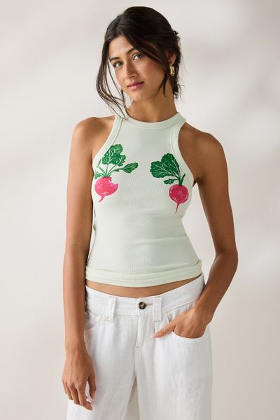 Kimchi Blue Kidult Ribbon Applique Graphic Off-Duty High Neck Tank