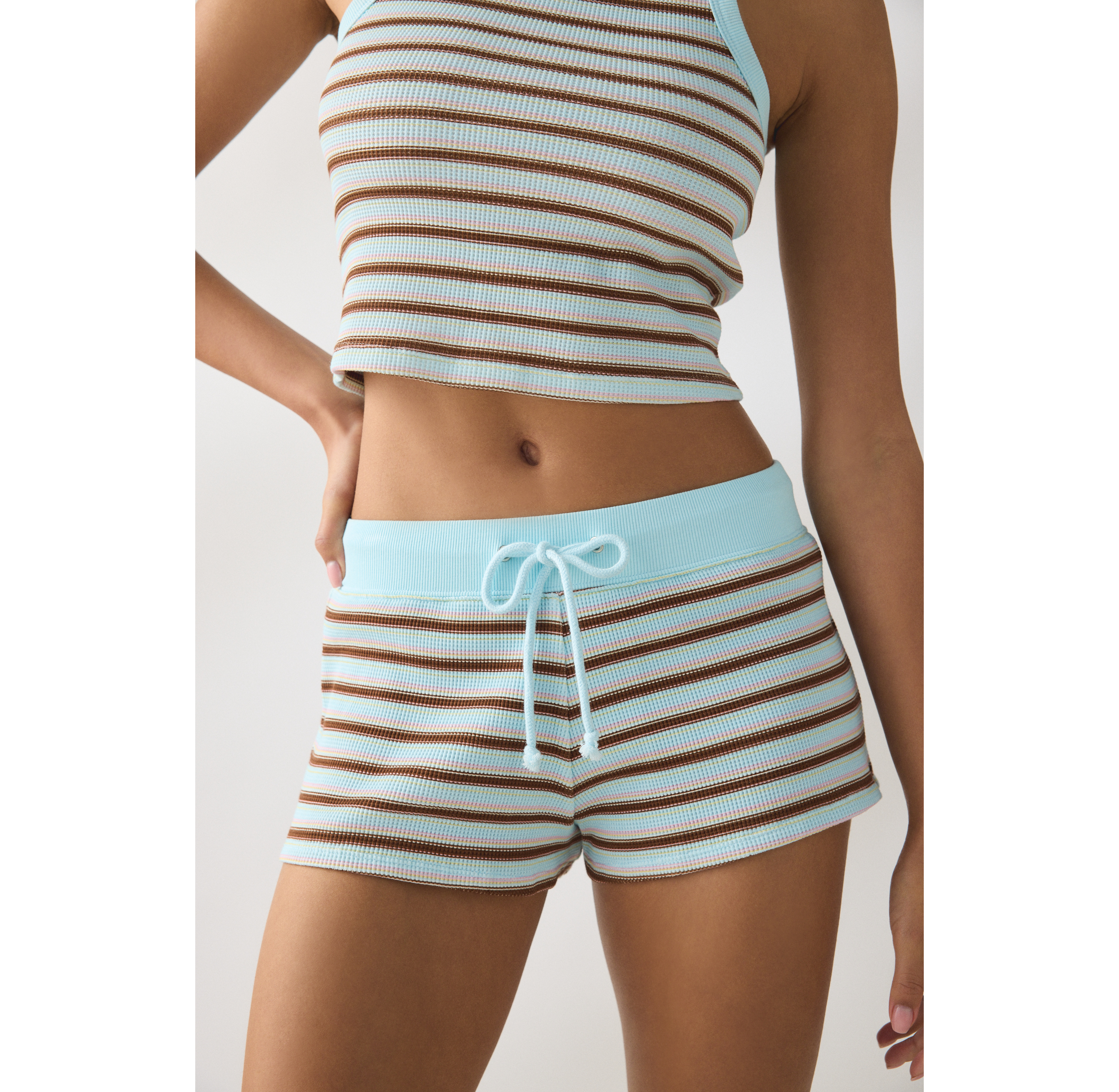 Frankies Bikinis Noah Thermal Knit Mini Shorts