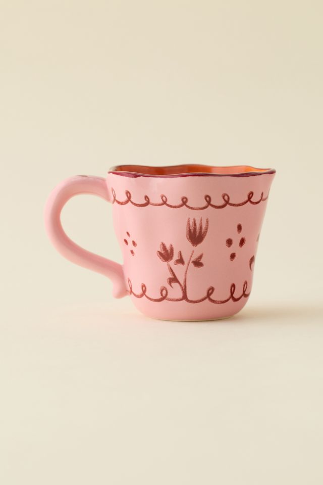 Floral Handmade Ceramic Mug #1