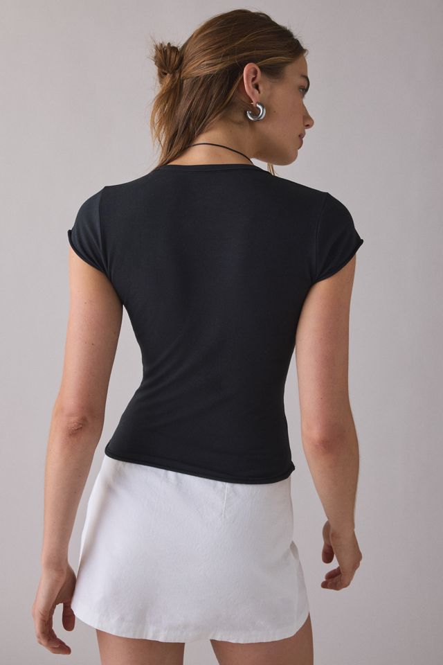 Out From Under Cotton Compression V-Neck Tee #1