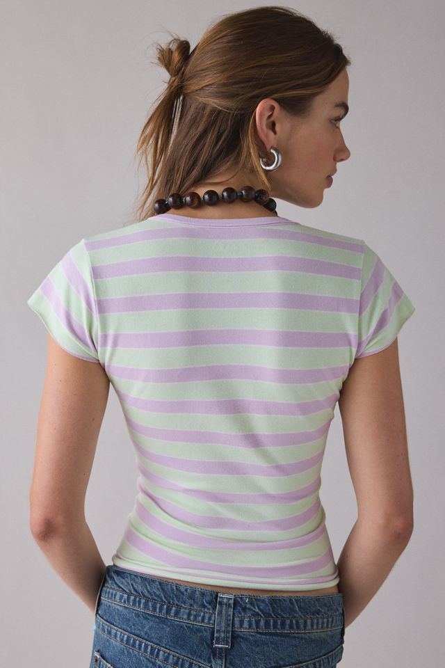 T-shirt à col en V en coton de compression Out From Under #1