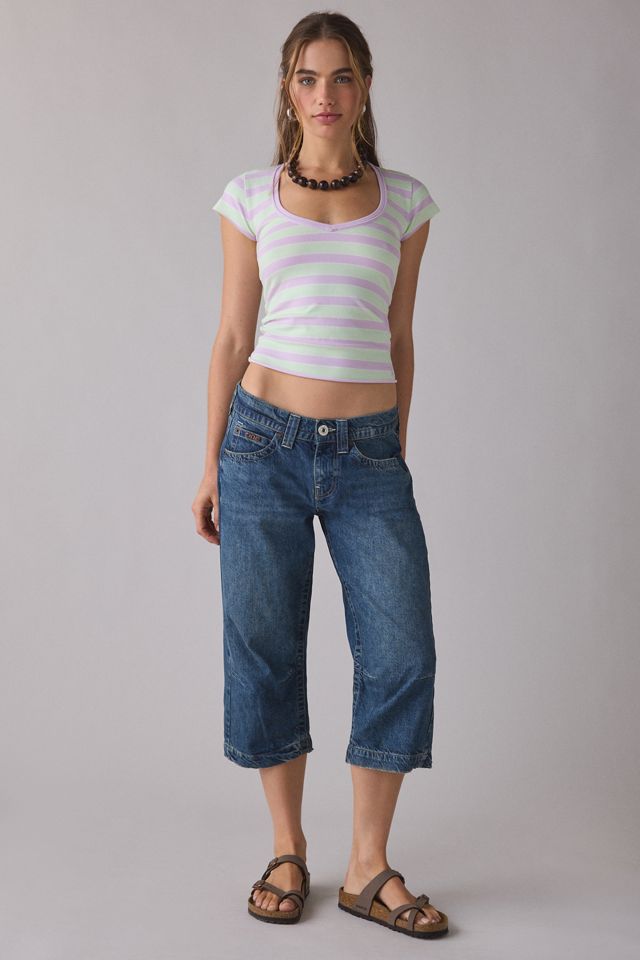 T-shirt à col en V en coton de compression Out From Under #4