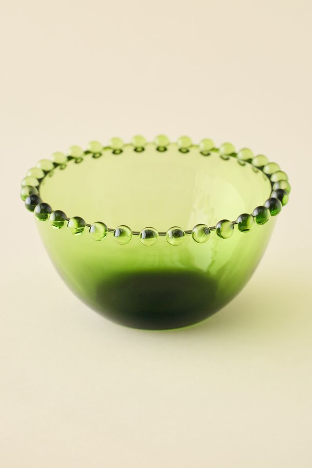 Beaded Edge Tinted Glass Cereal Bowl #1