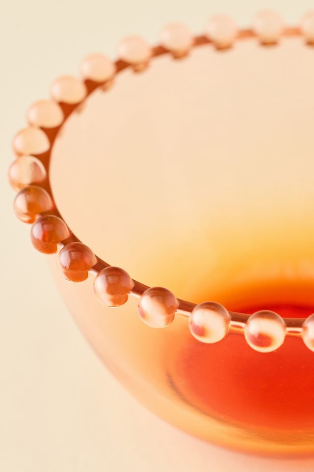 Beaded Edge Tinted Glass Cereal Bowl #1