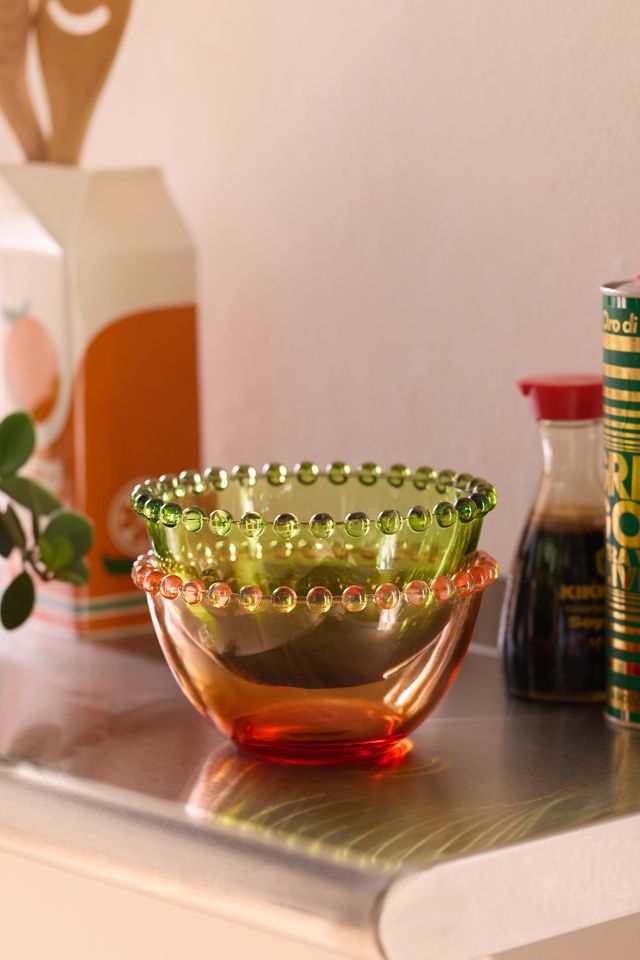 Beaded Edge Tinted Glass Cereal Bowl #3