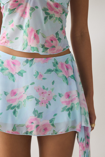 Frankies Bikinis Maribel Watercolor Floral Mini Skirt