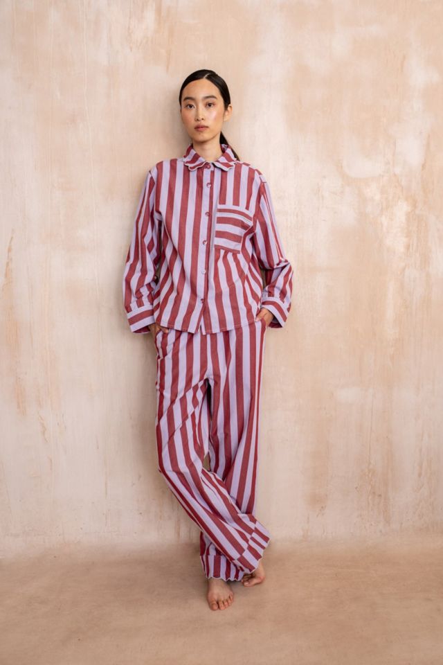 TBCo Striped Cotton Collared Pajama Set #2