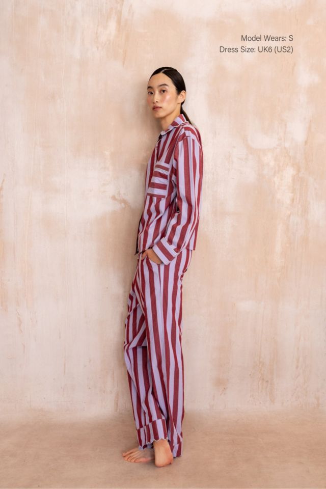 TBCo Striped Cotton Collared Pajama Set #4