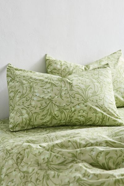Lily Of The Valley Floral Cotton Percale Sham Set