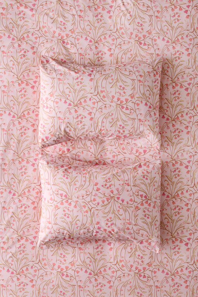 Lily Of The Valley Floral Cotton Percale Sham Set #1