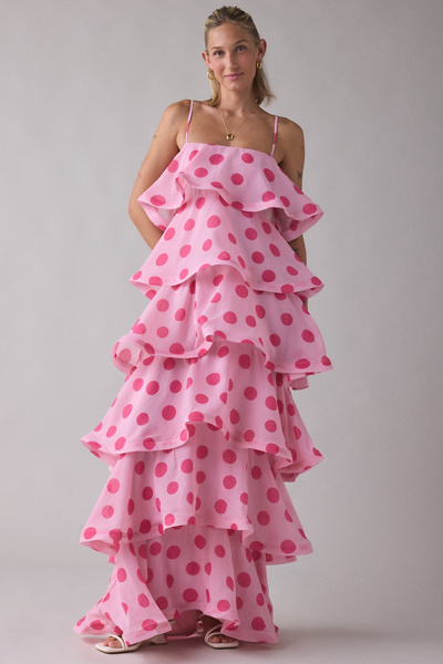 Elliatt Sola Polka Dot Tiered Maxi Dress | Urban Outfitters