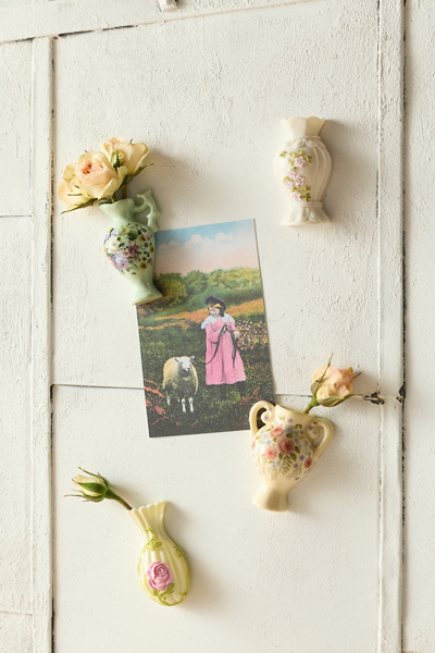 Mini Flower Vase Fridge Magnet Set