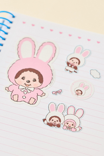 PIPSTICKS Monchhichi Cotton Candy Scratch 'N Sniff Scented Sticker Set