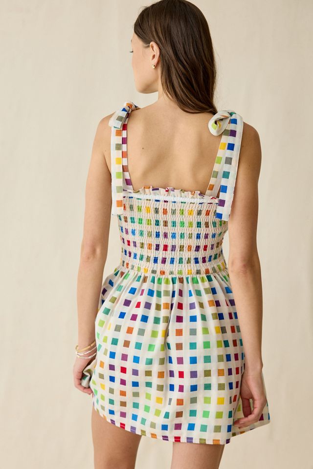 Maude Club Estella Tie-Strap Smocked Mini Dress #2