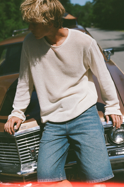 UO Mason Mesh Crew Neck Sweater | Urban Outfitters