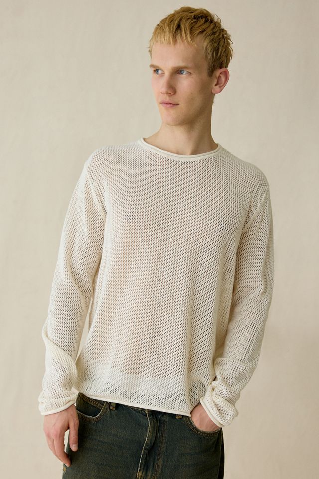 UO Mason Mesh Crew Neck Sweater | Urban Outfitters