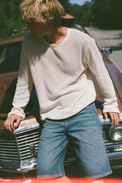 UO Mason Mesh Crew Neck Sweater