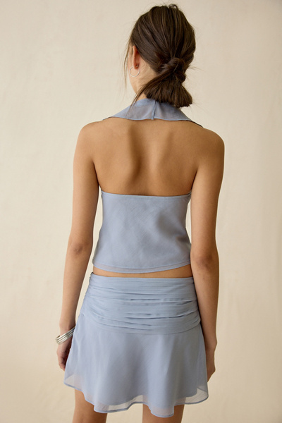 NIA Verbena Sheer Ruffle Halter Neck Top