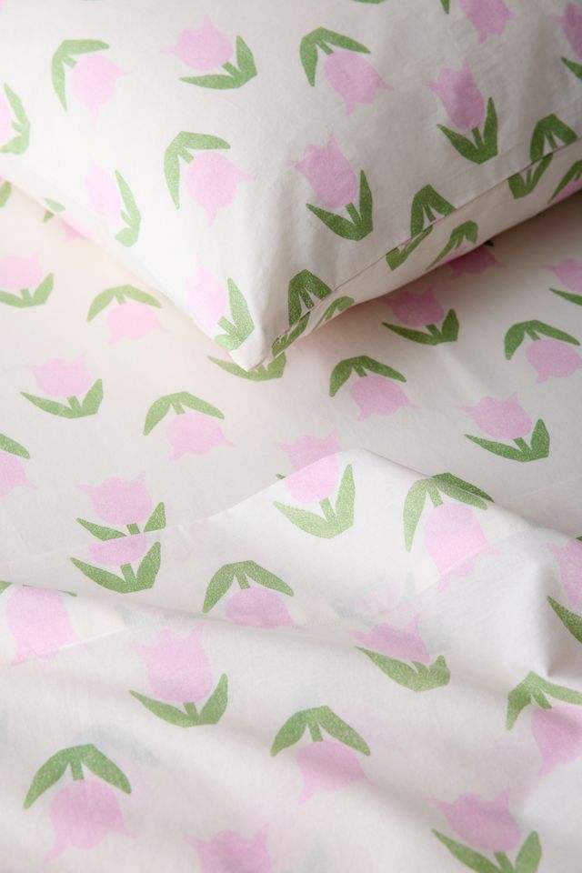 Ensemble de draps en coton à motif mini tulipe #1