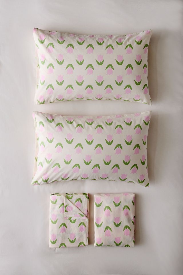 Ensemble de draps en coton à motif mini tulipe #2
