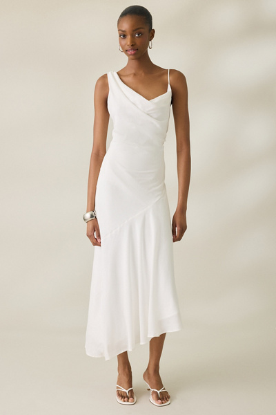 NIA Cielo Cowl Neck Draped Midi Dress