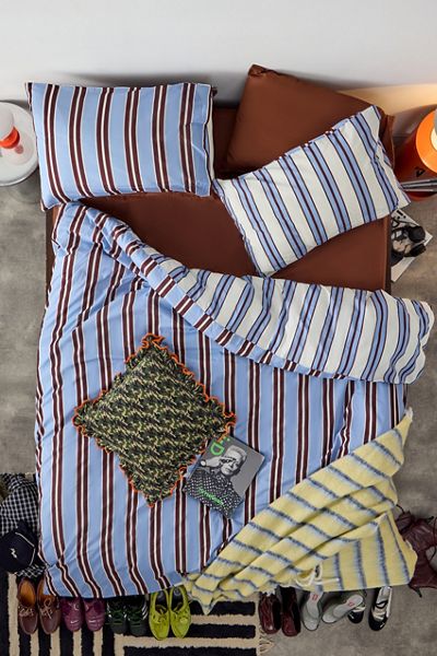 Rowen Striped Patterned Reversible Duvet Cover