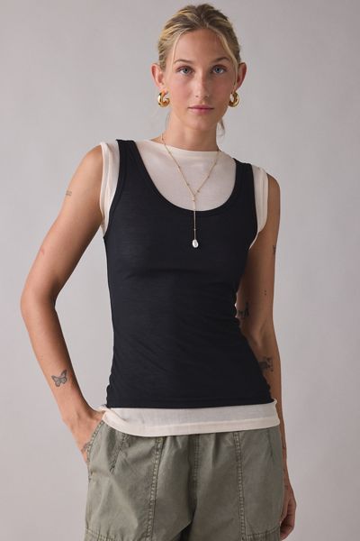 Maude Club Bentley Semi-Sheer Layered Tank Top
