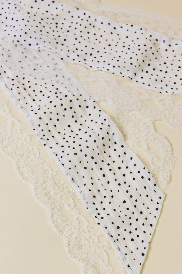 Lace Trim Skinny Wrap Scarf #3