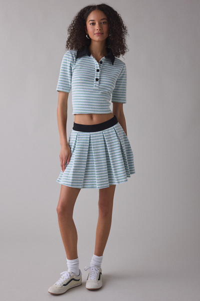 Maude Club Hyatt Micro-Check Pleated Mini Skirt | Urban Outfitters