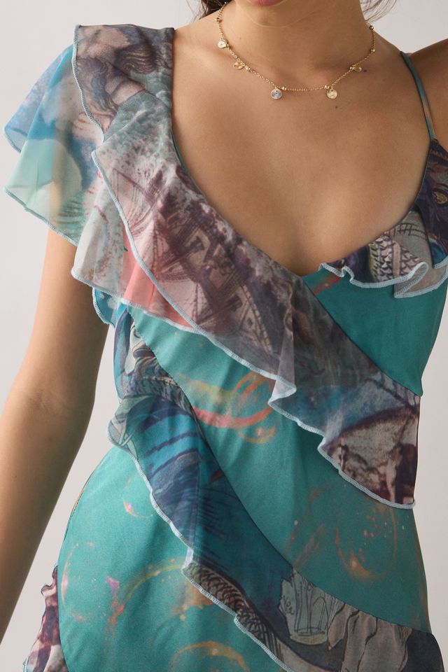 knee length dresses for ladies Rebecca Maxi Dress in Cordelia Blue Rose