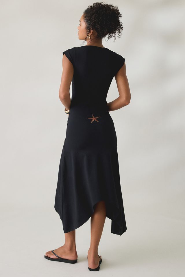 Tyler McGillivary Jia Asymmetric Hanky Hem Midi Dress #2