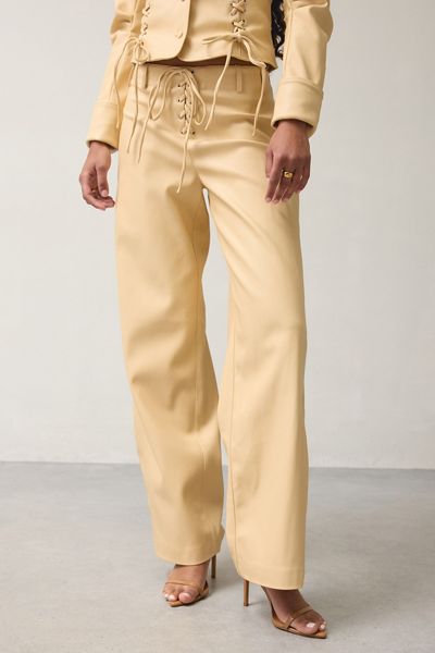 SAEMDI Gia Honey Faux Leather Pants