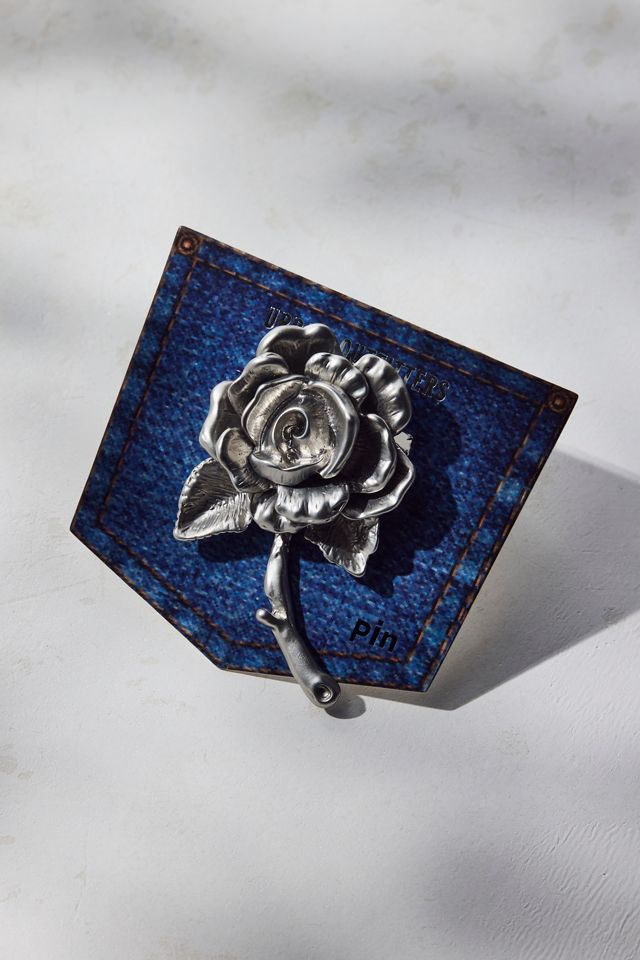 Sculpted Metal Rose Pin #1