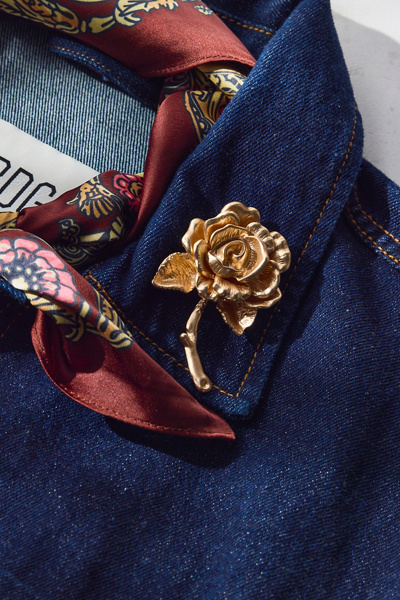 Sculpted Metal Rose Pin