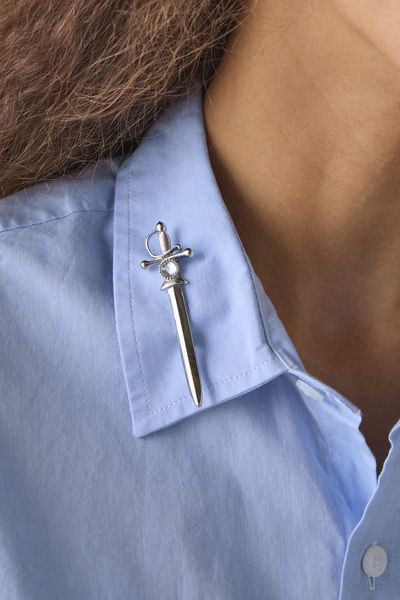 Antiqued Metal Sword Pin