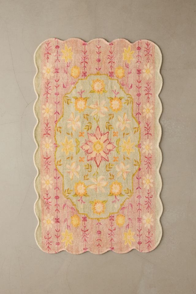 Juniper Floral Scalloped Printed Rug #3