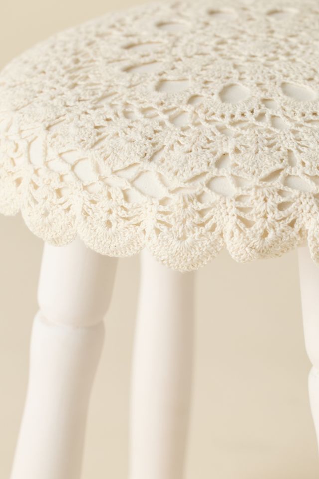 Doily Crochet Cushioned Stool #2