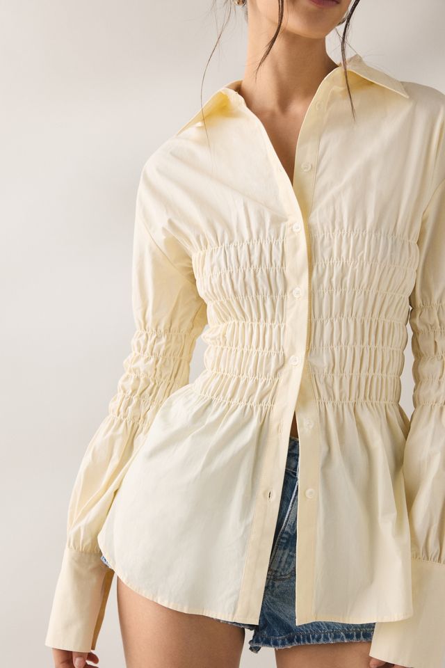 Chemise boutonnée à manches longues froncée Lou SAEMDI #1