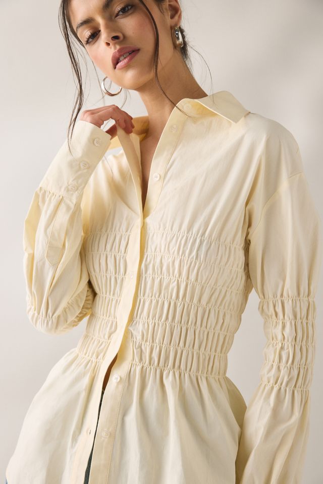 Chemise boutonnée à manches longues froncée Lou SAEMDI #4