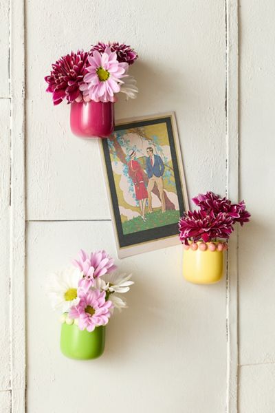 Ensemble d'aimants de réfrigérateur vases bourgeons