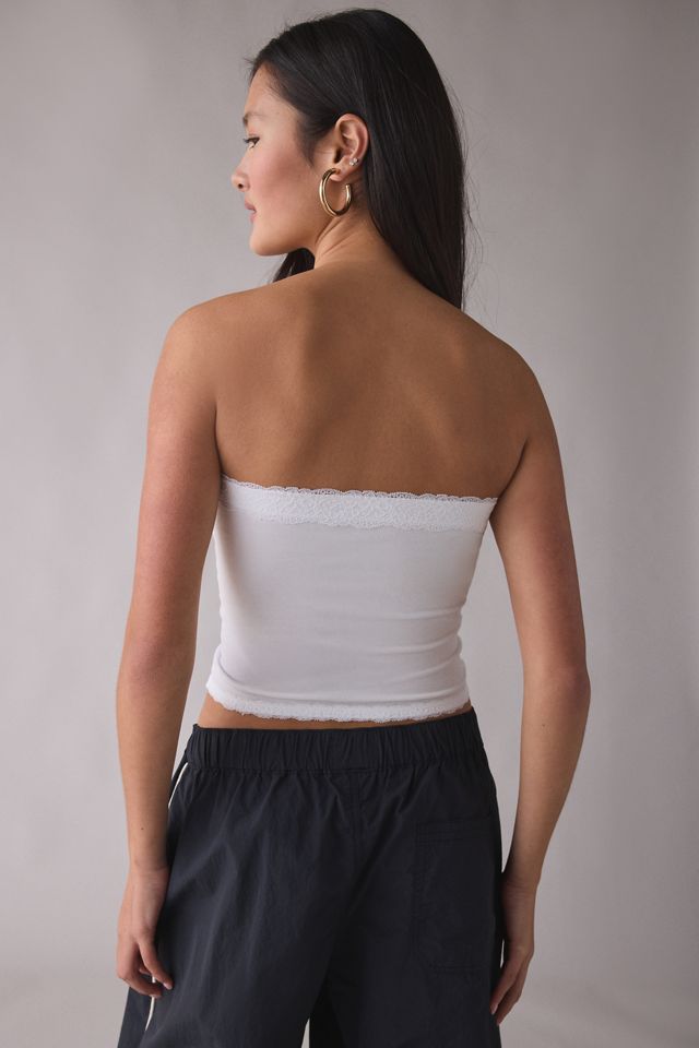 Out From Under Cotton Compression Lace Trim Tube Top #1