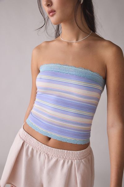 Out From Under Cotton Compression Lace Trim Tube Top