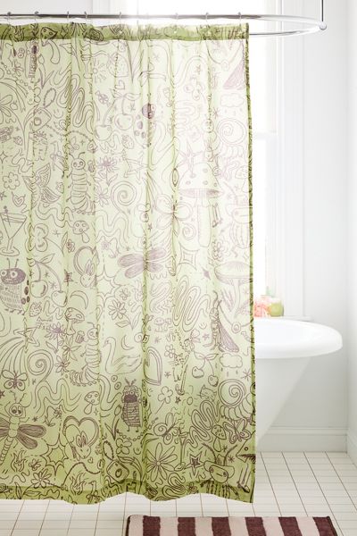 Doodle Bug Patterned Shower Curtain