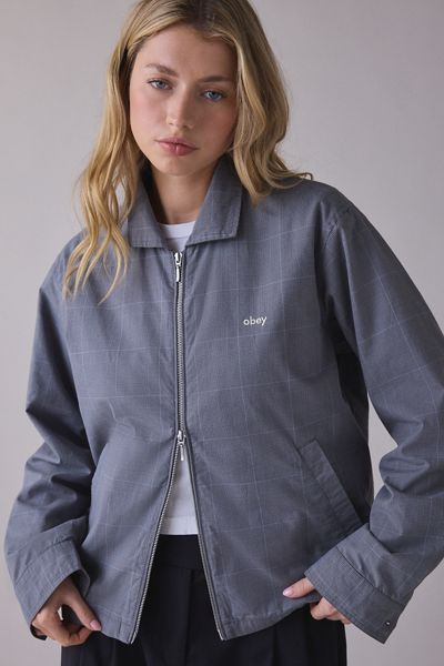 OBEY Olivia Plaid Zip-Front Chore Jacket